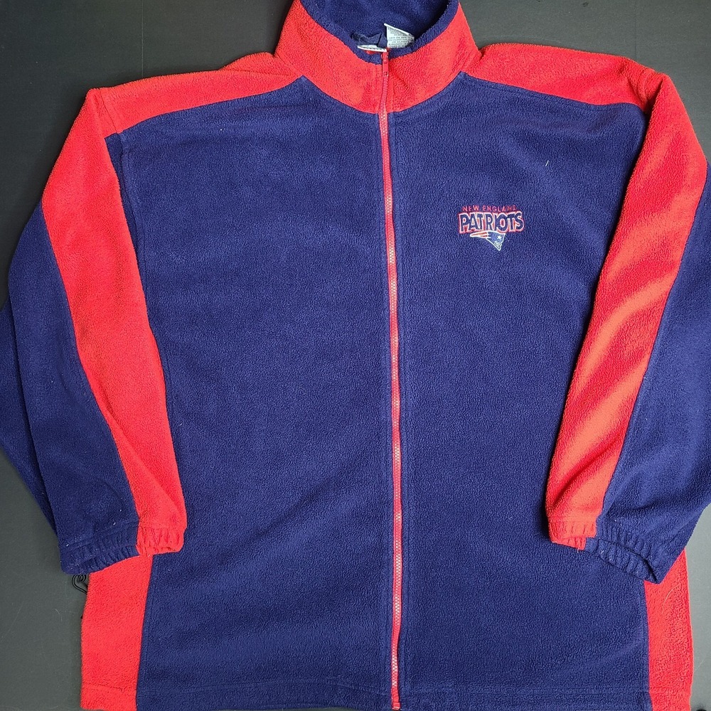 New England Patriots Vintage Iron Knights Athletics Zip Fleece Jacket Size XXL